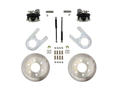 LEED Brakes Rear Disc Brake Conversion Kit with Vented Rotors; Zinc Plated Calipers (88-99 K1500 w/ 10-Inch Rear Drum Brakes)