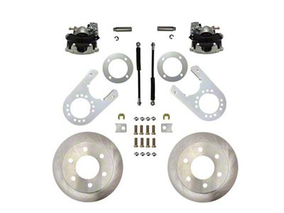 LEED Brakes Rear Disc Brake Conversion Kit with Vented Rotors; Zinc Plated Calipers (88-99 K1500 w/ 11-Inch Rear Drum Brakes)