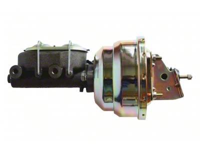 LEED Brakes 8-Inch Dual Power Brake Booster with 1-1/8-Inch Dual Bore Master Cylinder; Zinc Finish (64-72 Chevelle, Malibu)