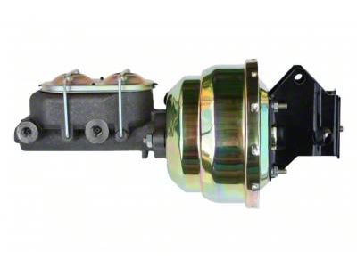 LEED Brakes 8-Inch Dual Power Brake Booster with 1-Inch Dual Bore Mastery Cylinder; Zinc Finish (57-72 Country Sedan, Country Squire, Custom, Custom 500, Galaxie, Galaxie 500, LTD)