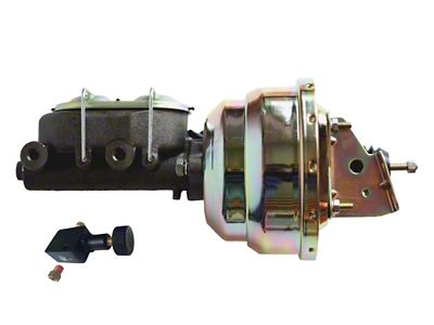 LEED Brakes 8-Inch Dual Power Brake Booster with 1-1/8-Inch Dual Bore Master Cylinder and Adjustable Valve; Zinc Finish (70-81 Firebird)