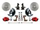 LEED Brakes Front Spindle Mount Disc Brake Conversion Kit with 2-Inch Drop Spindles and MaxGrip XDS Rotors; Red Calipers (67-69 Firebird)