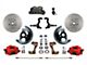 LEED Brakes Manual Front Disc Brake Conversion Kit with MaxGrip XDS Rotors and Adjustable Valve; Red Calipers (67-69 Firebird)