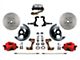 LEED Brakes Manual Front Disc Brake Conversion Kit with MaxGrip XDS Rotors and Side Mount Valve; Red Calipers (67-69 Firebird w/ 4-Wheel Disc Brakes)