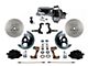 LEED Brakes Power Front Disc Brake Conversion Kit with Chrome Brake Booster, Chrome Master Cylinder, Adjustable Valve and MaxGrip XDS Rotors; Black Calipers (67-69 Firebird)