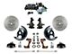 LEED Brakes Power Front Disc Brake Conversion Kit with 9-Inch Chrome Brake Booster, Chrome Top Master Cylinder, Adjustable Valve, 2-Inch Drop Spindles and MaxGrip XDS Rotors; Zinc Plated Calipers (67-69 Firebird)