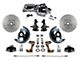 LEED Brakes Power Front Disc Brake Conversion Kit with 8-Inch Chrome Brake Booster, Flat Top Chrome Master Cylinder, Adjustable Valve, 2-Inch Drop Spindles and MaxGrip XDS Rotors; Zinc Plated Calipers (67-69 Firebird)