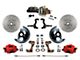 LEED Brakes Power Front Disc Brake Conversion Kit with 8-Inch Brake Booster, Adjustable Valve and MaxGrip XDS Rotors; Red Calipers (67-69 Firebird)