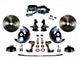 LEED Brakes Power Front Disc Brake Conversion Kit with 7-Inch Chrome Brake Booster, Flat Top Chrome Master Cylinder, Side Mount Valve, 2-Inch Drop Spindles and Vented Rotors; Zinc Plated Calipers (67-69 Firebird w/ Front Disc & Rear Drum Brakes)