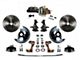 LEED Brakes Power Front Disc Brake Conversion Kit with 8-Inch Brake Booster, Adjustable Valve, 2-Inch Drop Spindles and Vented Rotors; Zinc Plated Calipers (67-69 Firebird)