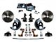 LEED Brakes Power Front Disc Brake Conversion Kit with 8-Inch Chrome Brake Booster, Flat Top Chrome Master Cylinder, Adjustable Valve, 2-Inch Drop Spindles and Vented Rotors; Zinc Plated Calipers (67-69 Firebird)