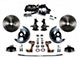 LEED Brakes Power Front Disc Brake Conversion Kit with 8-Inch Chrome Brake Booster, Chrome Top Master Cylinder, Side Mount Valve, 2-Inch Drop Spindles and Vented Rotors; Zinc Plated Calipers (67-69 Firebird w/ 4-Wheel Disc Brakes)