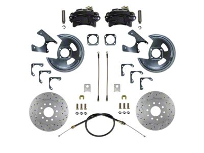 LEED Brakes Rear Disc Brake Conversion Kit with MaxGrip XDS Rotors; Black Calipers (68-69 Firebird)