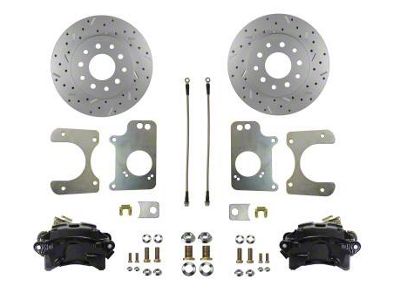 LEED Brakes Rear Disc Brake Conversion Kit with MaxGrip XDS Rotors; Black Calipers (82-92 Firebird)