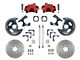 LEED Brakes Rear Disc Brake Conversion Kit with MaxGrip XDS Rotors; Red Calipers (1967 Firebird)