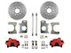 LEED Brakes Rear Disc Brake Conversion Kit with MaxGrip XDS Rotors; Red Calipers (82-92 Firebird)