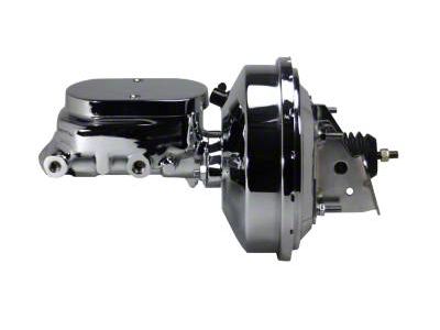 LEED Brakes 9-Inch Single Power Brake Booster with 1-Inch Dual Bore Flat Top Master Cylinder; Chrome Finish (70-81 Firebird)