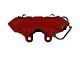 LEED Brakes 4-Piston Front Brake Calipers with Semi-Metallic Brake Pads; Red (64-67 Mustang w/ Front Disc Brakes & 5-Lug)