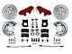 LEED Brakes Front Spindle Mount Disc Brake Conversion Kit and MaxGrip XDS Rotors; Red Calipers (64-69 V8 Mustang w/ Front Drum Brakes)