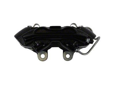 LEED Brakes Loaded 4-Piston Brake Caliper with Semi-Metallic Brake Pads; Front Driver Side; Black (64-66 Mustang)