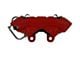 LEED Brakes Loaded 4-Piston Brake Caliper with Semi-Metallic Brake Pads; Front Passenger Side; Red (64-66 Mustang)