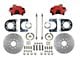 LEED Brakes Rear Disc Brake Conversion Kit with MaxGrip XDS Rotors for Ford 8 and 9-Inch Small Bearing Rear Axles; Red Calipers (64-73 Mustang)