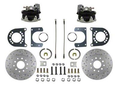 LEED Brakes Rear Disc Brake Conversion Kit with MaxGrip XDS Rotors for Ford 9-Inch Large Bearing Rear Axles; Zinc Plated Calipers (64-73 Mustang)