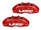 LEED Brakes MaxGrip Lite 4-Piston Front Spindle Mount Disc Brake Conversion Kit with MaxGrip XDS Rotors; Red Calipers (58-60 Thunderbird)