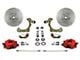 LEED Brakes Front Spindle Mount Disc Brake Conversion Kit with MaxGrip XDS Rotors; Red Calipers (55-57 150, 210, Bel Air, Nomad)