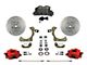 LEED Brakes Manual Front Disc Brake Conversion Kit with Adjustable Valve and MaxGrip XDS Rotors; Red Calipers (55-57 150, 210, Bel Air, Nomad)