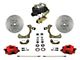 LEED Brakes Manual Front Disc Brake Conversion Kit with Side Mount Valve and MaxGrip XDS Rotors; Red Calipers (55-57 150, 210, Bel Air, Nomad w/ Front Disc & Rear Drum Brakes)