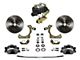 LEED Brakes Manual Front Disc Brake Conversion Kit with Side Mount Valve and Vented Rotors; Zinc Plated Calipers (55-57 150, 210, Bel Air, Nomad w/ 4-Wheel Disc Brakes)