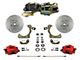 LEED Brakes Power Front Disc Brake Conversion Kit with Side Mount Valve and MaxGrip XDS Rotors; Red Calipers (55-57 150, 210, Bel Air, Nomad w/ 4-Wheel Disc Brakes)