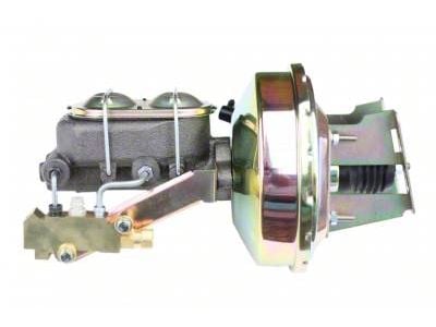 LEED Brakes 9-Inch Single Power Brake Booster with 1-1/8-Inch Dual Bore Master Cylinder and Side Mount Valve; Zinc Finish (60-66 C10, K10 w/ 4-Wheel Disc Brakes)