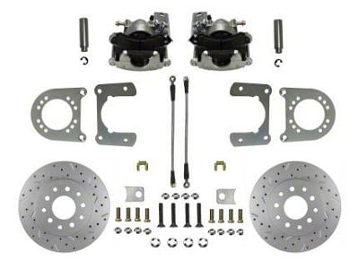 LEED Brakes Rear Disc 5-Lug Brake Conversion Kit with MaxGrip XDS Rotors; Zinc Plated Calipers (63-87 C10, C15)