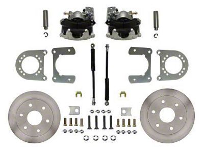 LEED Brakes Rear Disc 6-Lug Brake Conversion Kit with Vented Rotors; Zinc Plated Calipers (63-87 C10, K10)