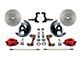 LEED Brakes Front Spindle Mount Disc Brake Conversion Kit with MaxGrip XDS Rotors; Red Calipers (64-72 442, Cutlass, F85, Vista Cruiser)