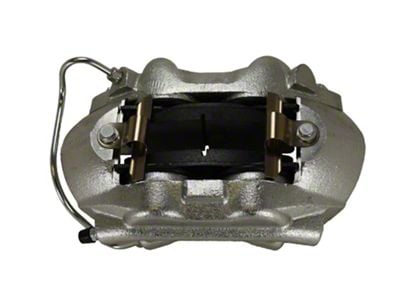 LEED Brakes 4-Piston Front Brake Caliper with Semi-Metallic Brake Pads; Passenger Side; Zinc Plated (64-67 Mustang w/ Front Disc Brakes & 5-Lug)