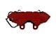 LEED Brakes 4-Piston Front Spindle Mount Disc Brake Conversion Kit and MaxGrip XDS Rotors; Red Calipers (70-73 Mustang)