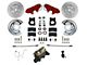 LEED Brakes Manual Front Disc Brake Conversion Kit with Master Cylinder and MaxGrip XDS Rotors; Red Calipers (64-66 V8 Mustang w/ 5-Lug)