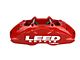 LEED Brakes MaxGrip Lite 4-Piston Front Brake Calipers with Semi-Metallic Brake Pads; Red (64-67 V8 Mustang w/ Front Disc Brakes & 5-Lug)