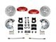 LEED Brakes MaxGrip Lite 4-Piston Front Spindle Mount Disc Brake Conversion Kit with MaxGrip XDS Rotors; Red Calipers (70-73 Mustang w/ Front Drum Brakes & 5-Lug)