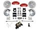 LEED Brakes MaxGrip Lite 4-Piston Manual Front Disc Brake Conversion Kit with MaxGrip XDS Rotors; Red Calipers (64-66 V8 Mustang w/ 5-Lug)