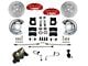 LEED Brakes MaxGrip Lite 4-Piston Manual Front Disc Brake Conversion Kit with MaxGrip XDS Rotors; Red Calipers (67-69 Mustang w/ Front Drum Brakes & 5-Lug)