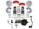 LEED Brakes MaxGrip Lite 4-Piston Manual Front Disc Brake Conversion Kit with MaxGrip XDS Rotors; Red Calipers (1970 Mustang w/ Manual Transmission & Front Drum Brakes)