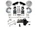 LEED Brakes Power Front Disc Brake Conversion Kit with Brake Booster, Master Cylinder, Adjustable Valve and MaxGrip XDS Rotors; Black Calipers (71-73 Mustang w/ Front Drum Brakes)