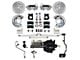 LEED Brakes Power Front Disc Brake Conversion Kit with 8-Inch Brake Booster, Master Cylinder, Brake Pedal and MaxGrip XDS Rotors; Zinc Plated Calipers (1970 Mustang w/ Manual Transmission & Front Drum Brakes)