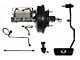 LEED Brakes Power Front Disc Brake Conversion Kit with 9-Inch Brake Booster, Master Cylinder, Brake Pedal and MaxGrip XDS Rotors; Red Calipers (1970 Mustang w/ Automatic Transmission & Front Drum Brakes)