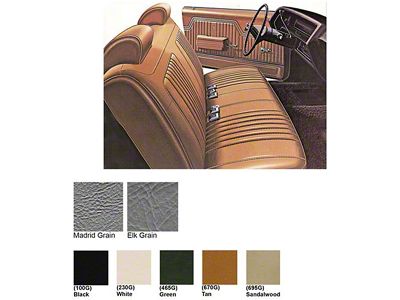 Legendary Auto Interiors Chevelle & Malibu Covers, Front Seats, Split Bench, Show Correct, 1972