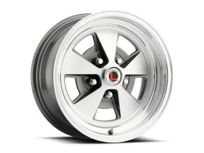 Legendary Wheel Flat 5 Charcoal Machined Wheel; 15x7; 4.55mm Offset (62-70 Comet, Falcon)